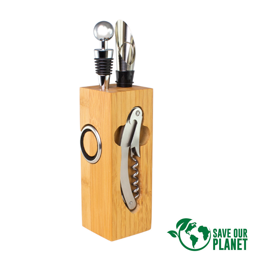 SET DE VINO RECTANGULAR DE BAMBOO