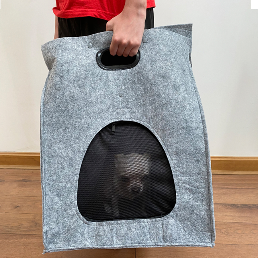 BOLSO DE FIELTRO PORTA-MASCOTA