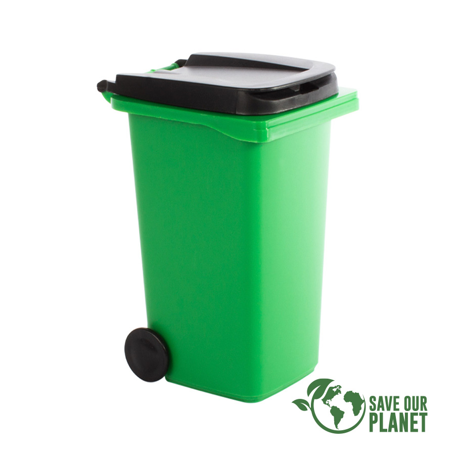 MINI BASURERO VERDE DE SOBREMESA