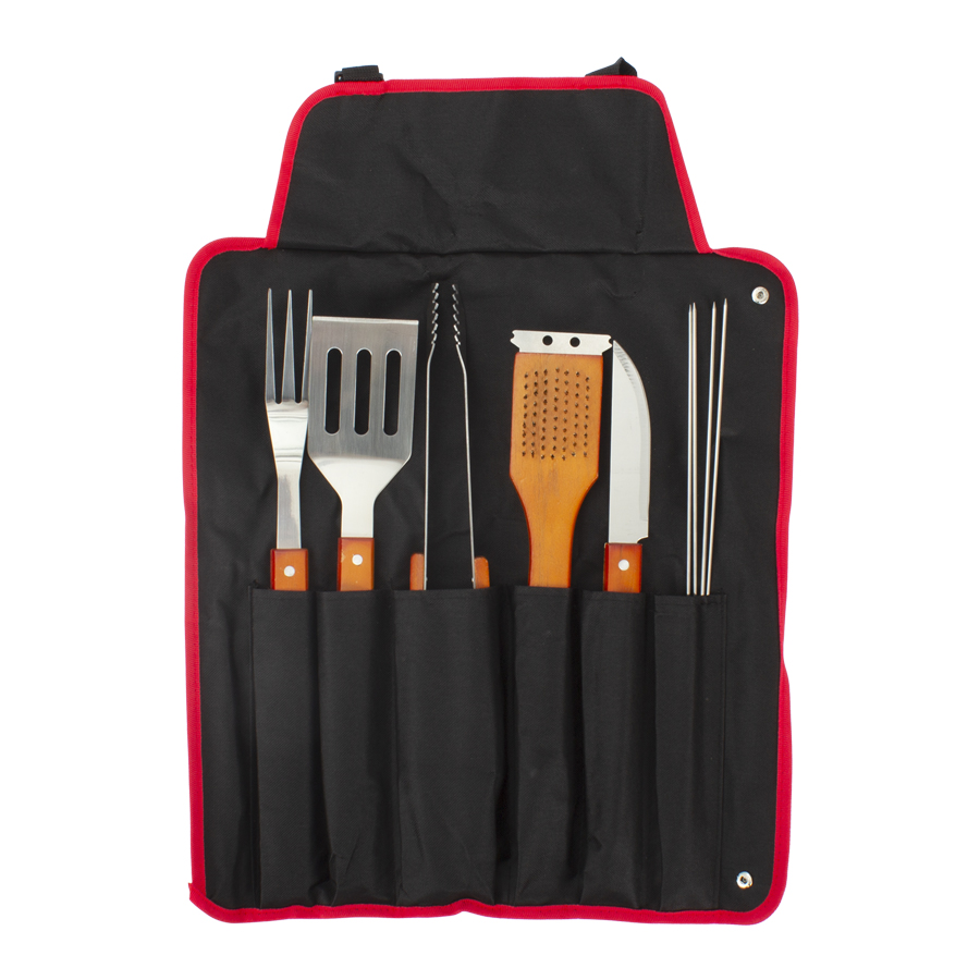 DELANTAL BBQ CON 9 HERRAMIENTAS