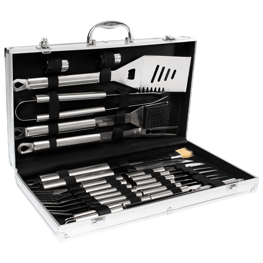 DELUXE BBQ SET METÁLICO DE 24 PIEZAS