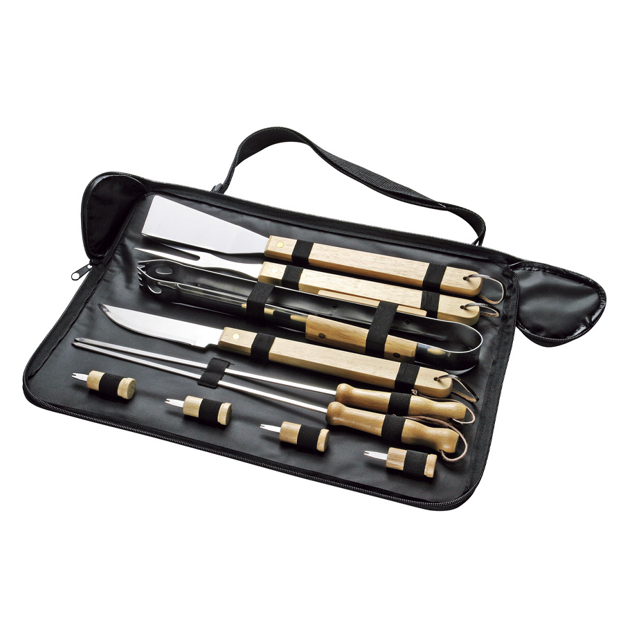 SET DE BBQ CON 10 HERRAMIENTAS