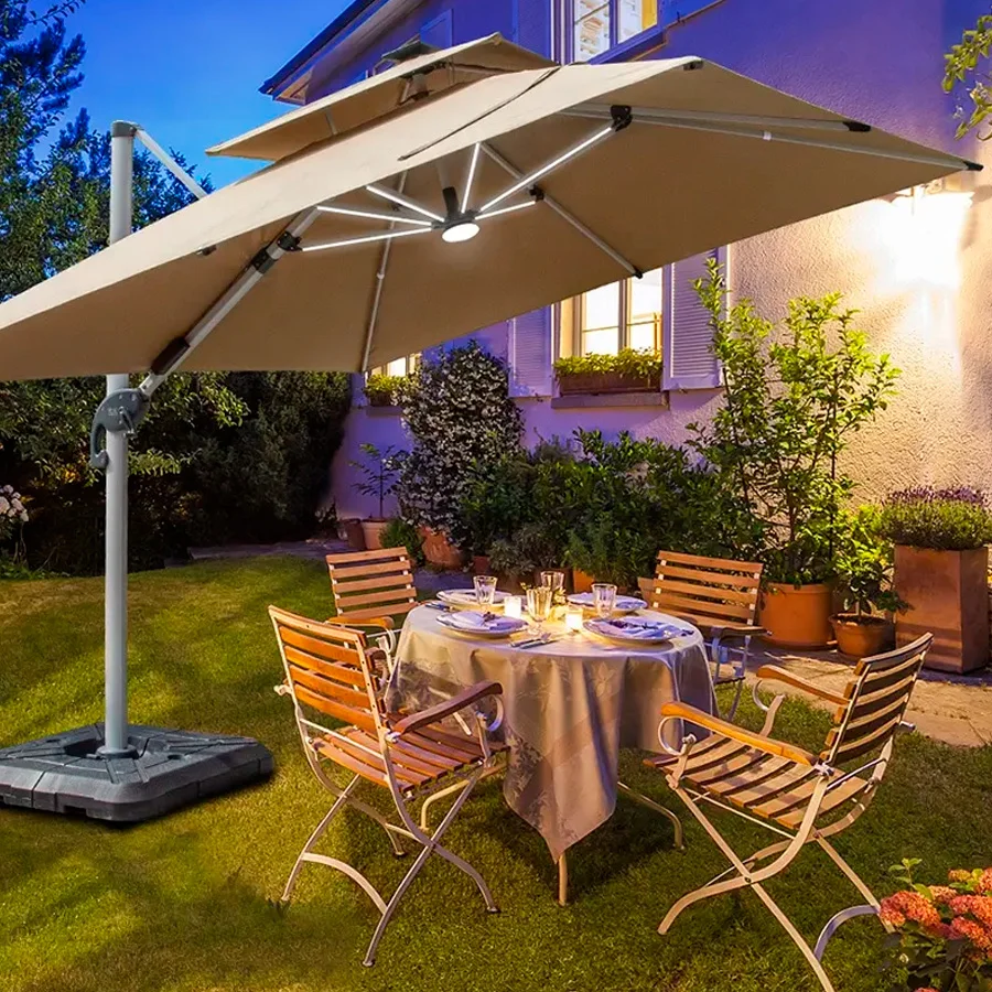 Quitasol WINDPROOF – UV – LED de 3x3M