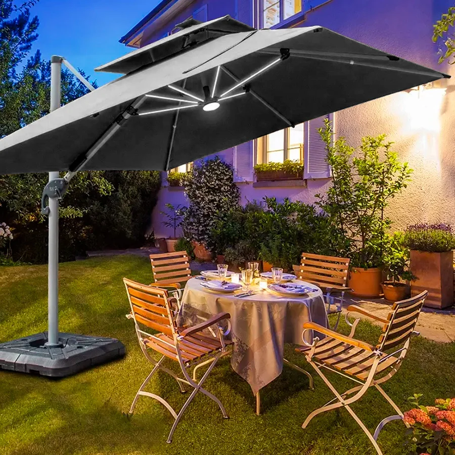 Quitasol WINDPROOF – UV – LED de 3x3M