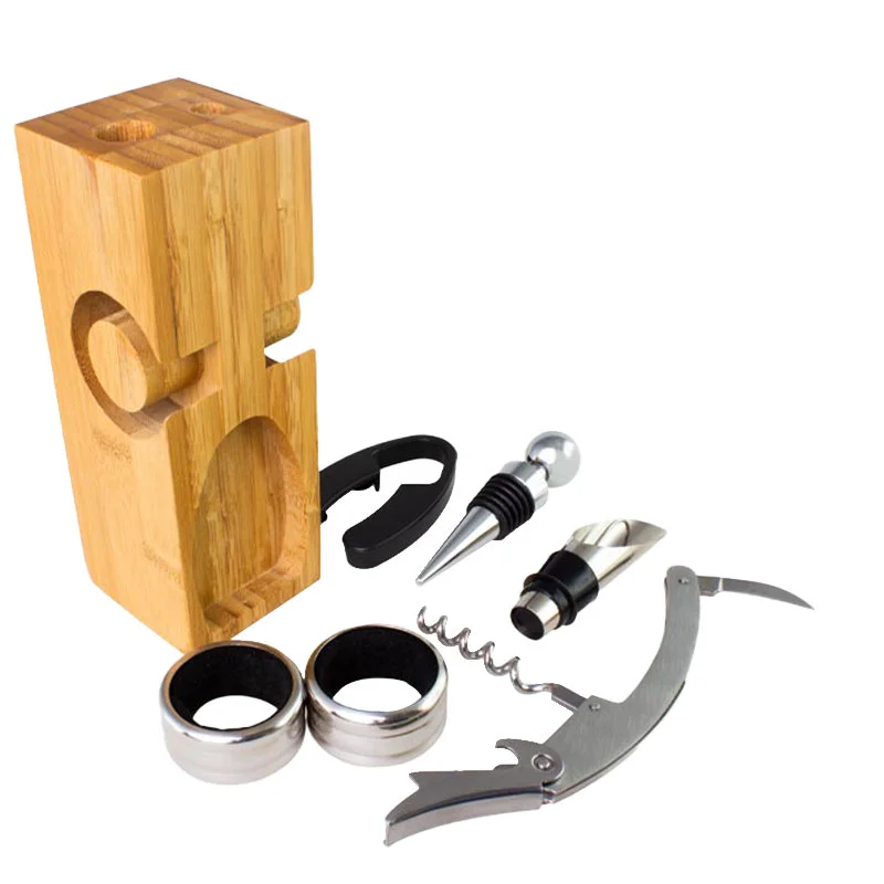 Set de Vino rectangular de Bamboo