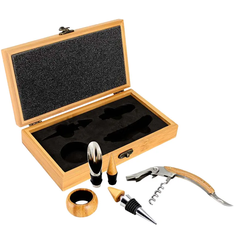 Set de Vino rectangular de Bamboo