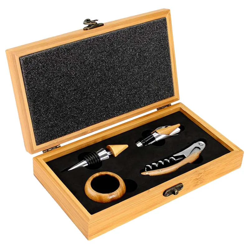 Set de Vino rectangular de Bamboo