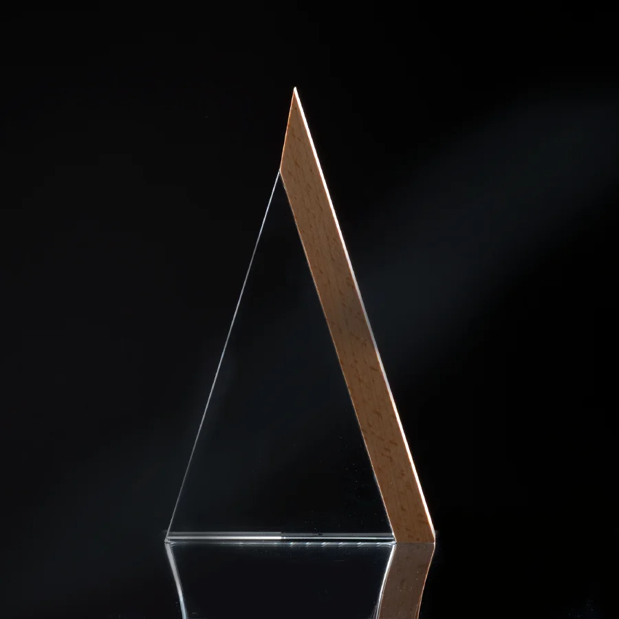 Trofeo Galvano de Madera y Cristal «Triangle» — vista 2