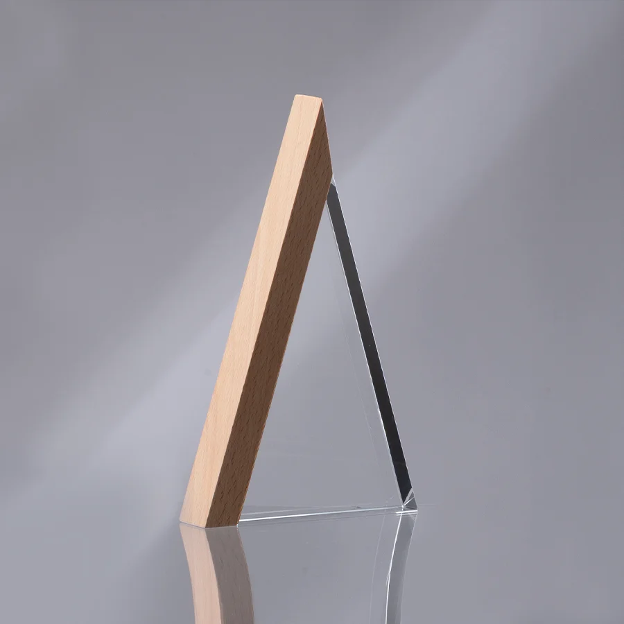 Trofeo Galvano de Madera y Cristal «Triangle» — vista 5
