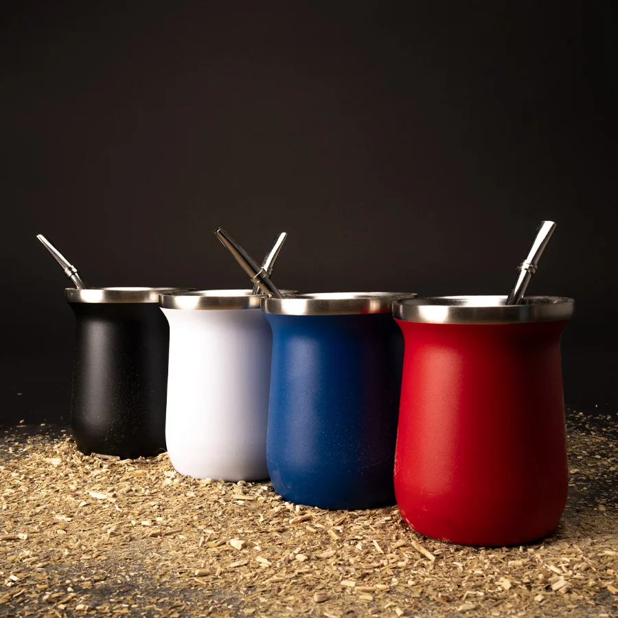 Vaso Térmico metálico «MATE» 300ml. con Bombilla