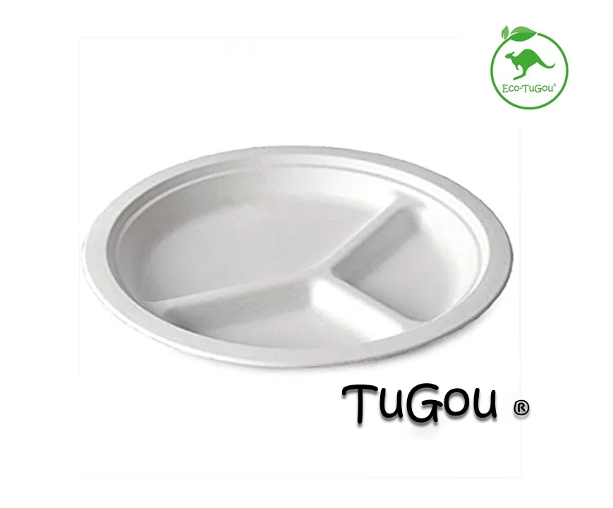 Plato 23 cms. 3div. Bagasse (10x50)