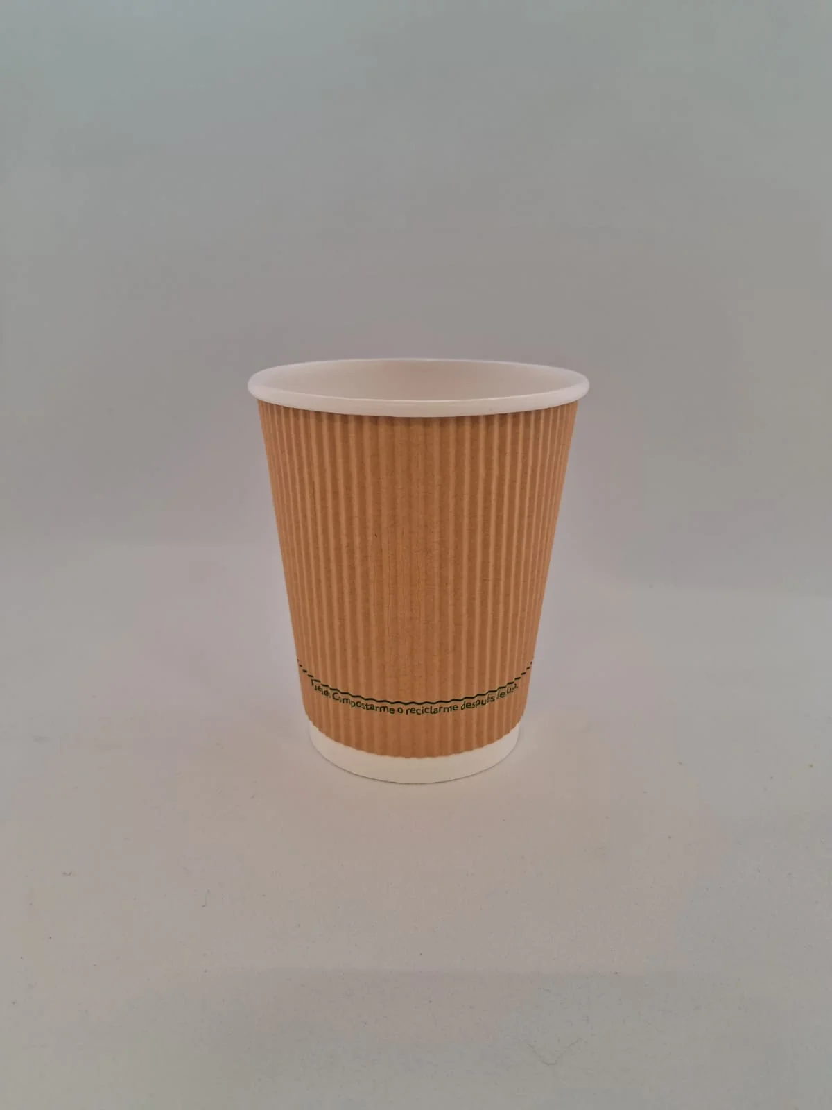 Vaso 12oz Ripple Kraft WBased Imp. Generico (20x25)