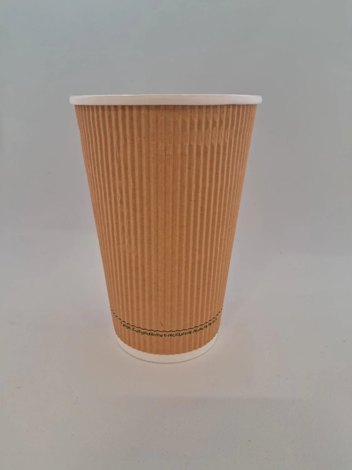 Vaso 12oz Ripple Kraft WBased Imp. Generico (20x25)