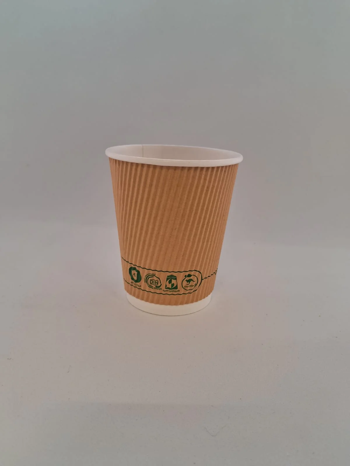 Vaso 12oz Ripple Kraft WBased Imp. Generico (20x25)