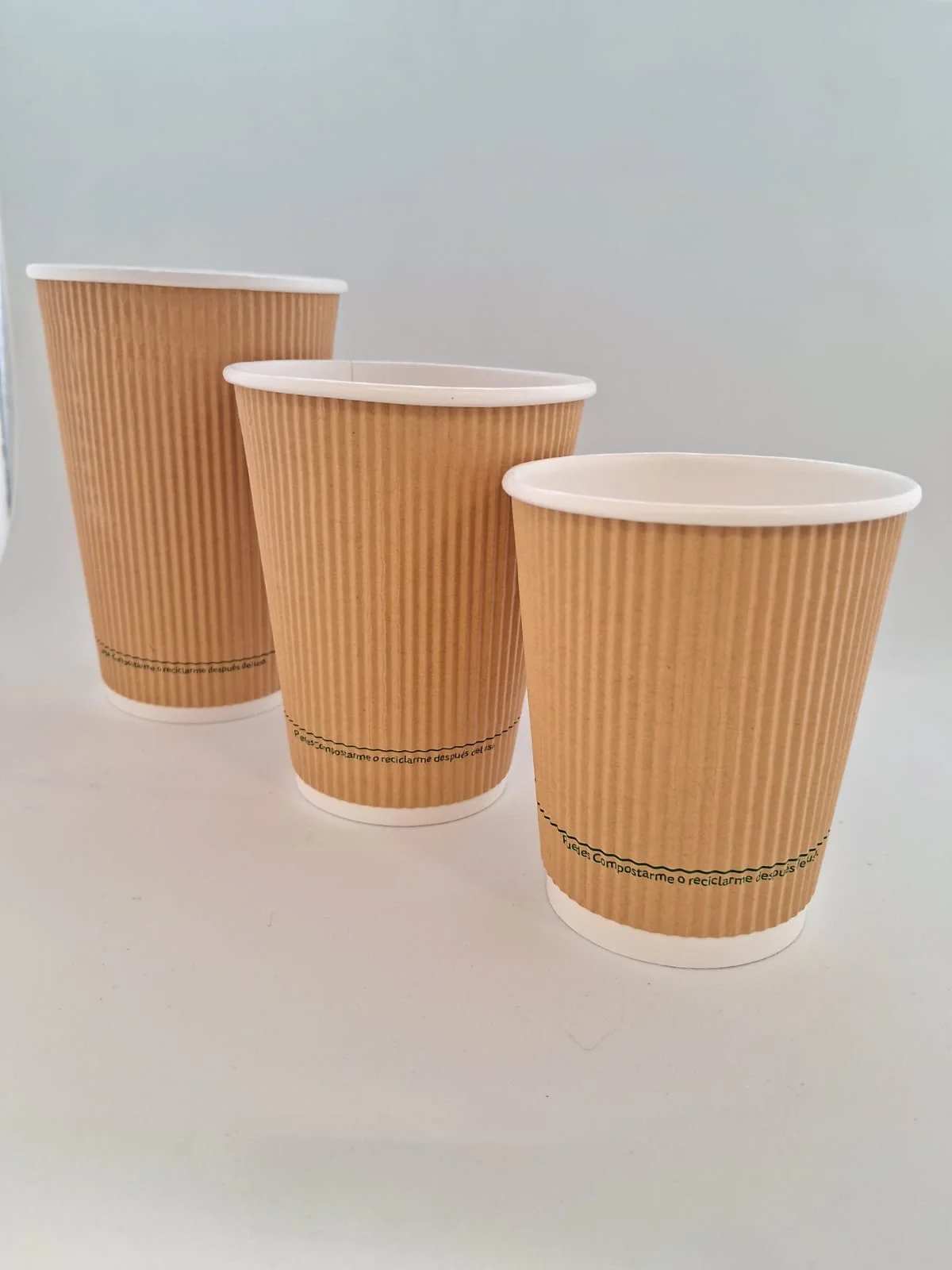 Vaso 12oz Ripple Kraft WBased Imp. Generico (20x25)