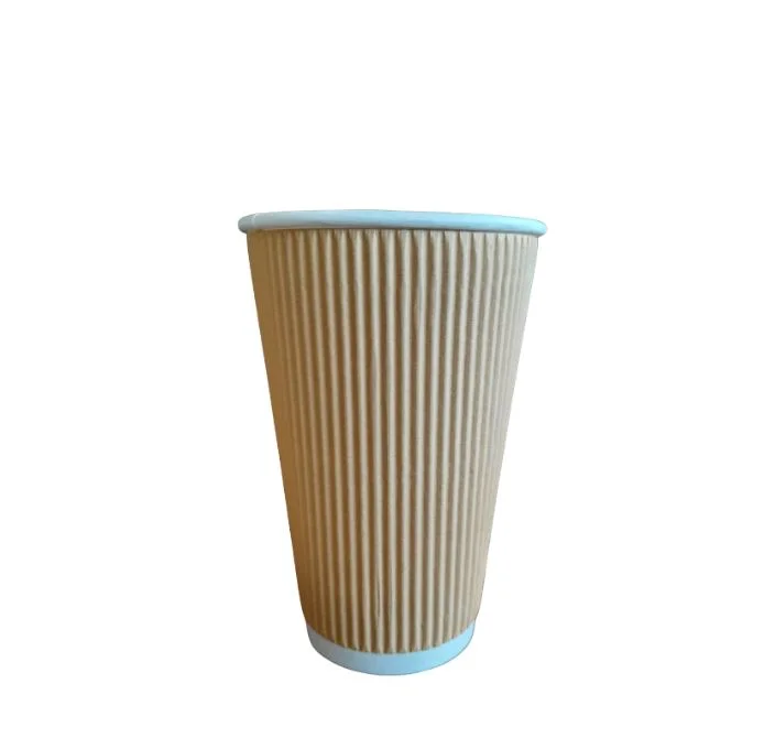 Vaso Ripple 12oz Kraft c/PE interior (20x25)