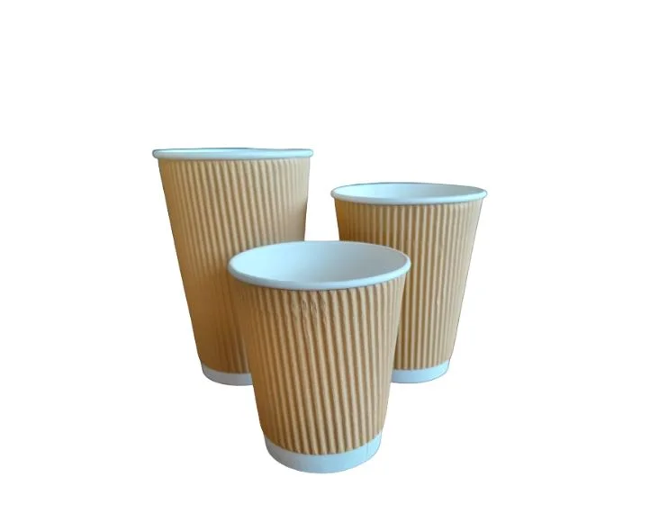 Vaso Ripple 12oz Kraft c/PE interior (20x25)