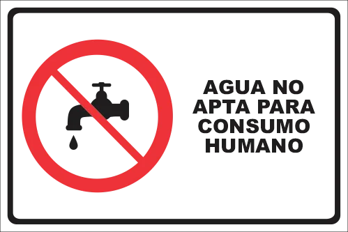AGUA NO APTA HUMANOS