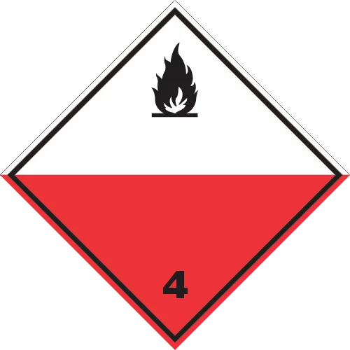 Sustancias de combustión espontánea rombo clase 4.2