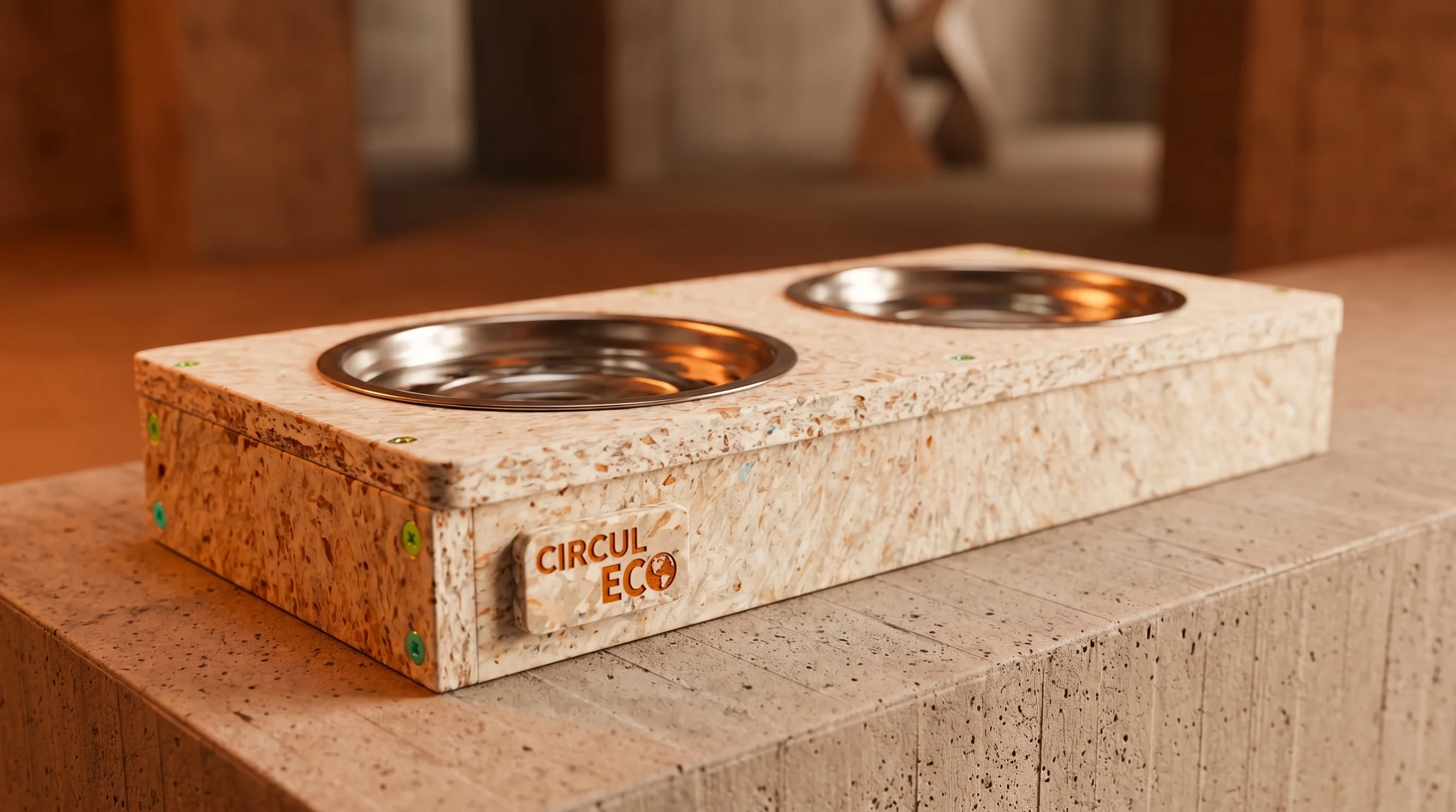 Comedero para Mascotas (Estructura Elevada Doble Rectangular)